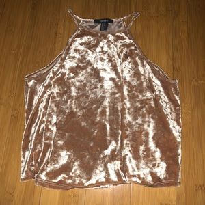 Gold Velvet Tank Top Forever 21